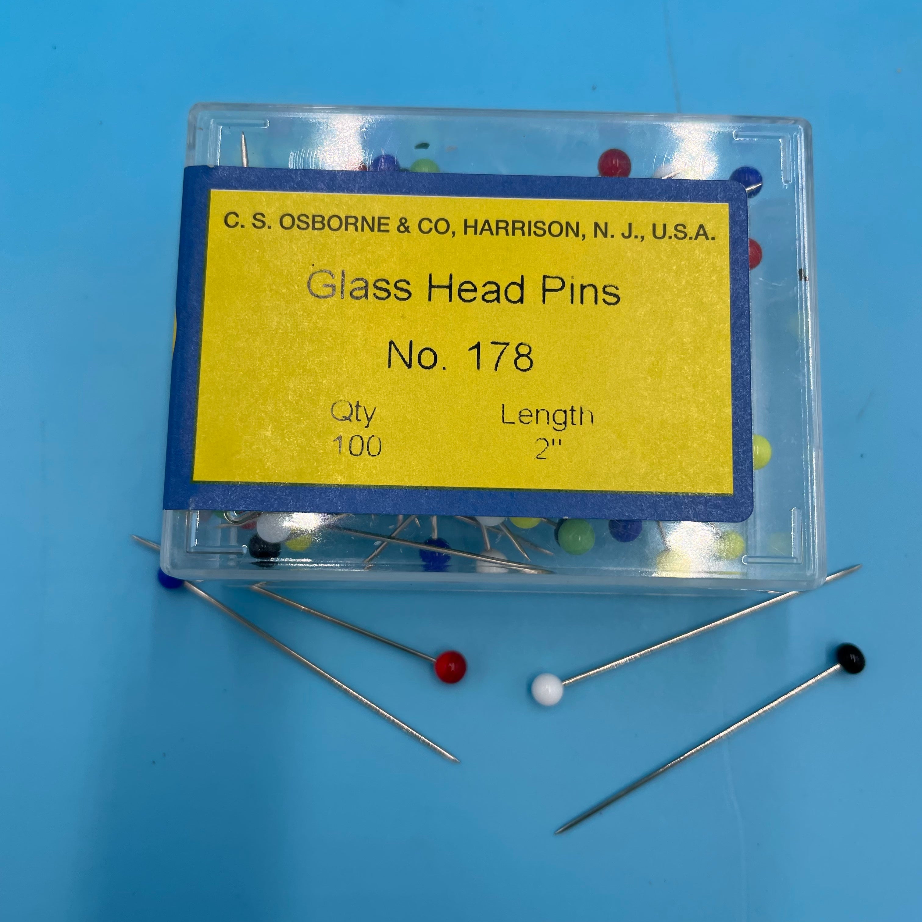 Osborne Glass Head Pins 2"