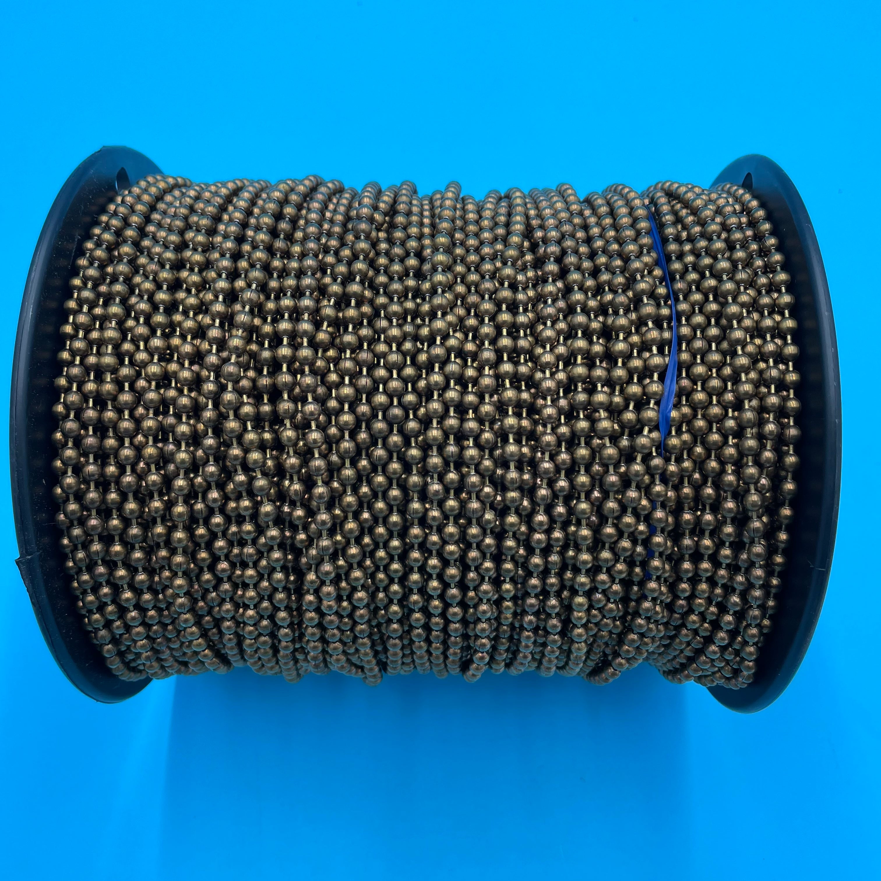 Antique Brown On Brass Beaded Chain