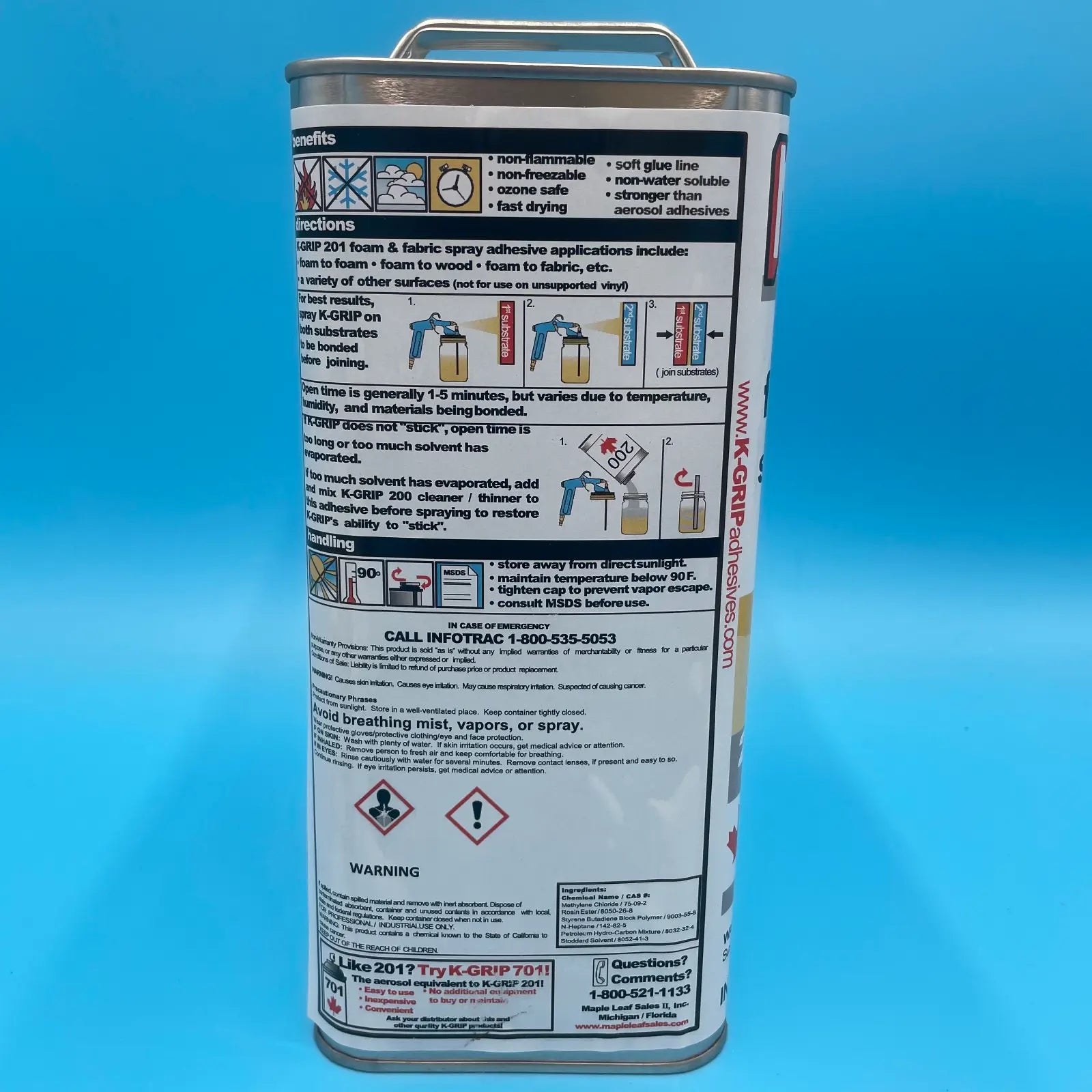 K-GRIP 201 Foam & Fabric Spray Adhesive Gallon