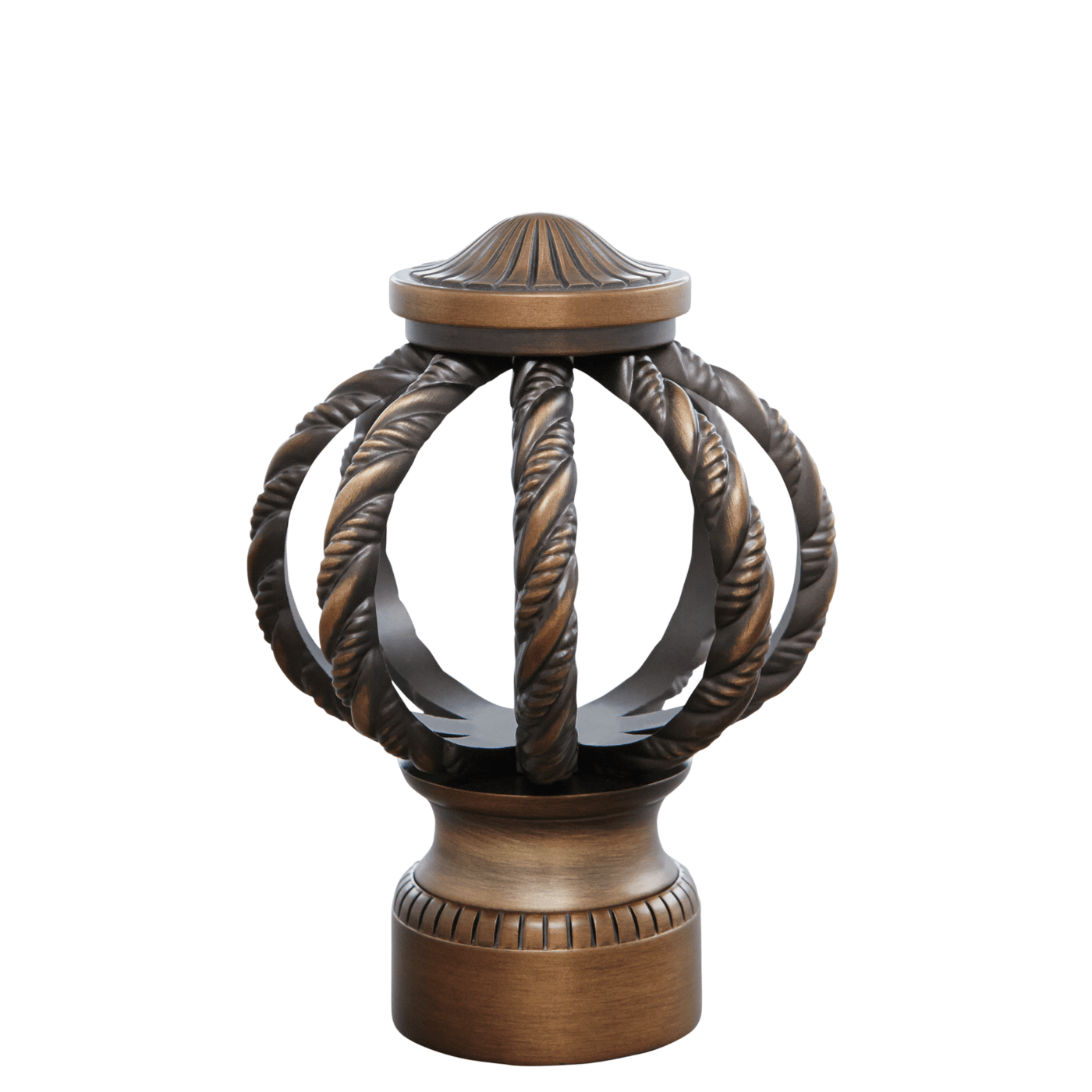 AriA Sterling Cage Antique Finial 1-3/8" Brushed Bronze