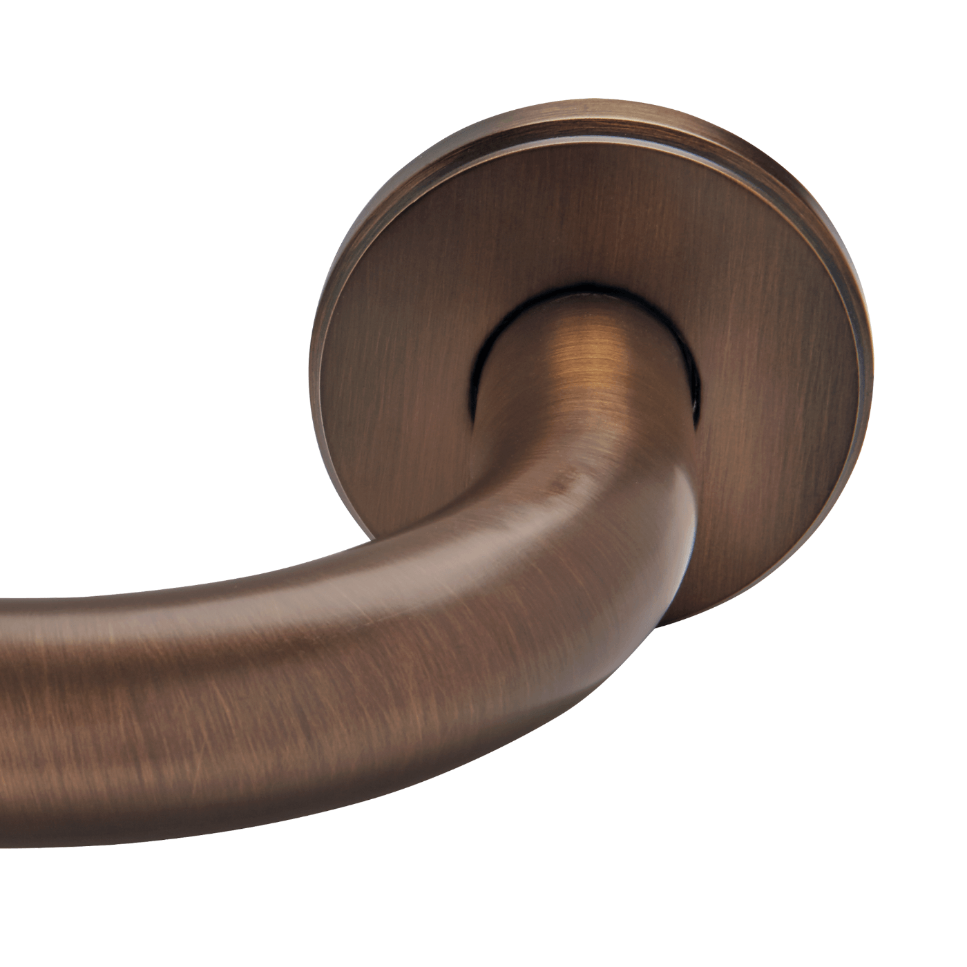 AriA Metal 1-1/8" French Return with Beveled Round Mounting Plate Brushed Bronze