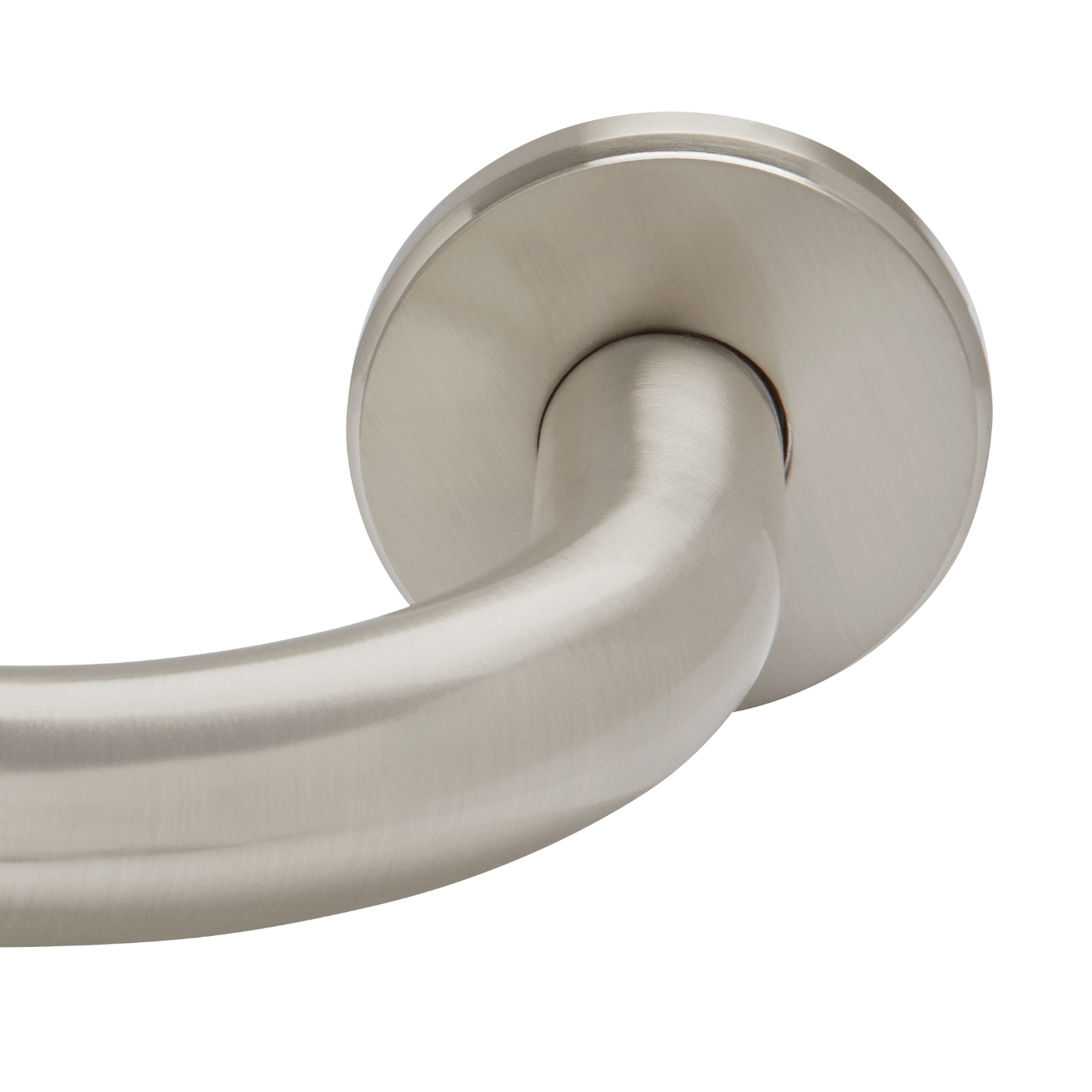AriA Metal 1-1/8" French Return with Beveled Round Mounting Plate Brushed Nickel