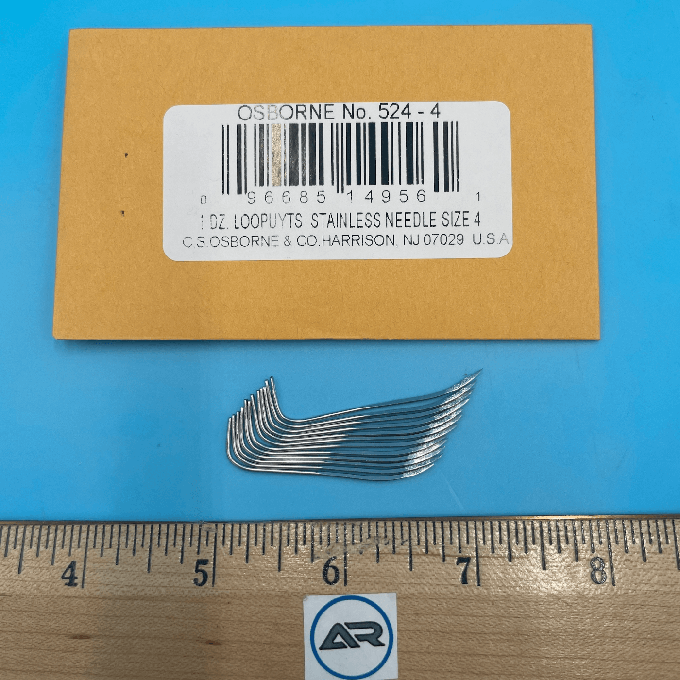 C.S. Osborne Stainless Steel Hide Loopuyts Needles Size 4