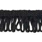 1" Rayon Loop Fringe/R01 Black 24 Yards/Roll - Conso Trimming