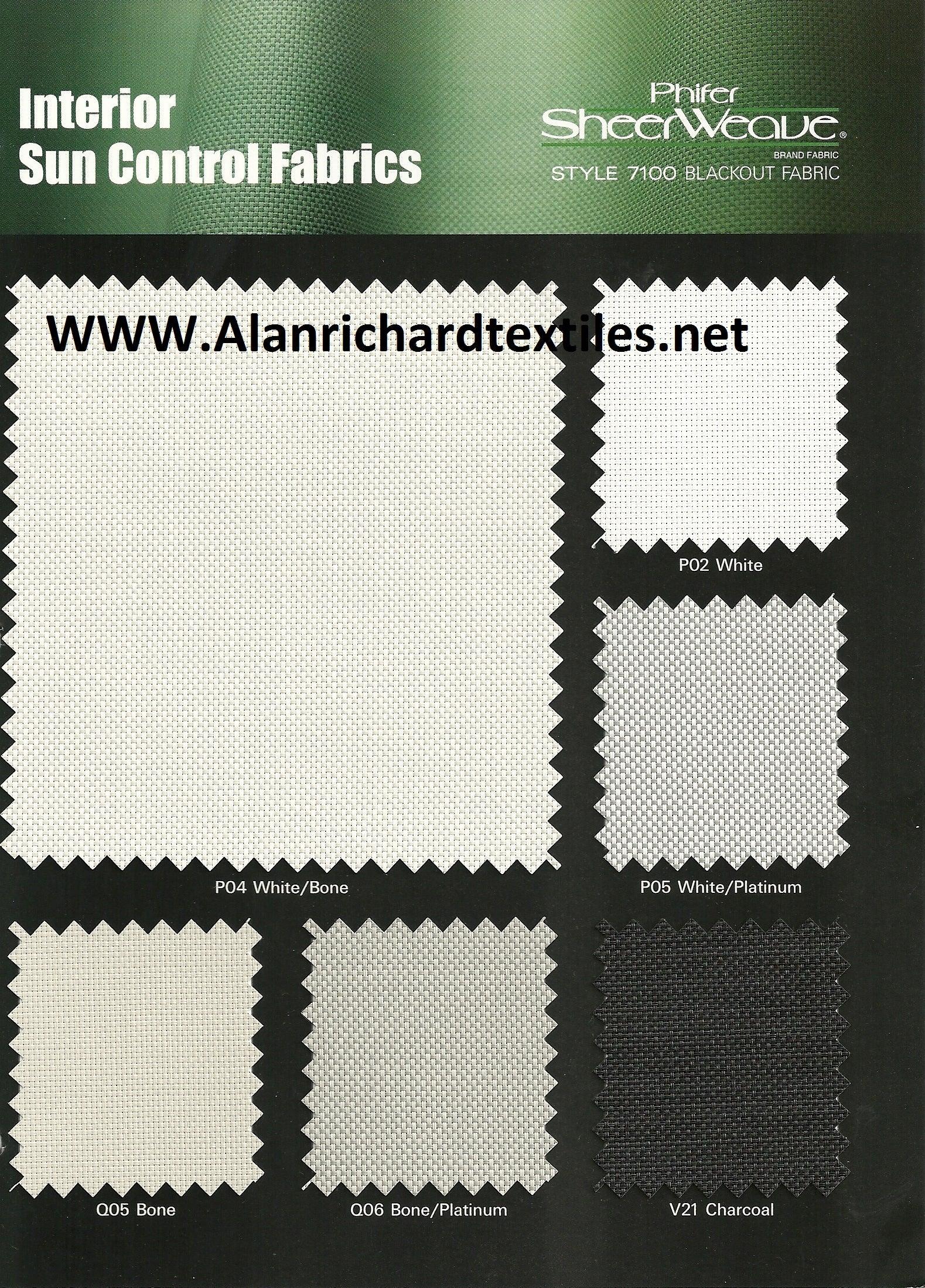 10-36"(Width) 7100 SheerWeave® Series - Alan Richard Textiles, LTD 7100 Phifer SheerWeave Series (blackout)