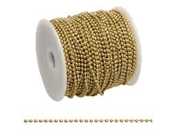 #10 Polished Brass Chain - 500' Per Roll - Alan Richard Textiles, LTD #10 Metal Control Chain
