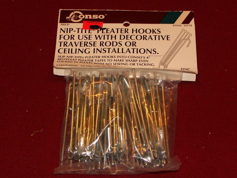 3" Nip-Tite Pleater Hooks For Ceiling Installation - Drapery Installation Pins