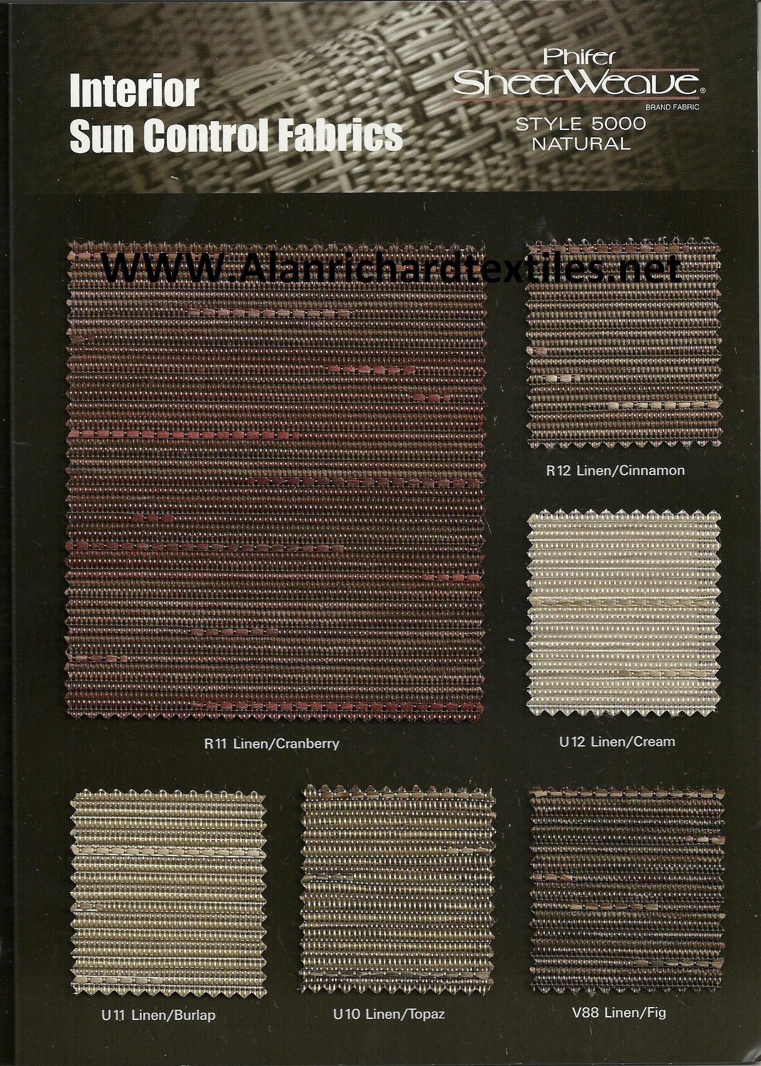 5000 Natural Series Sample - Alan Richard Textiles, LTD SheerWeave Sample Cards