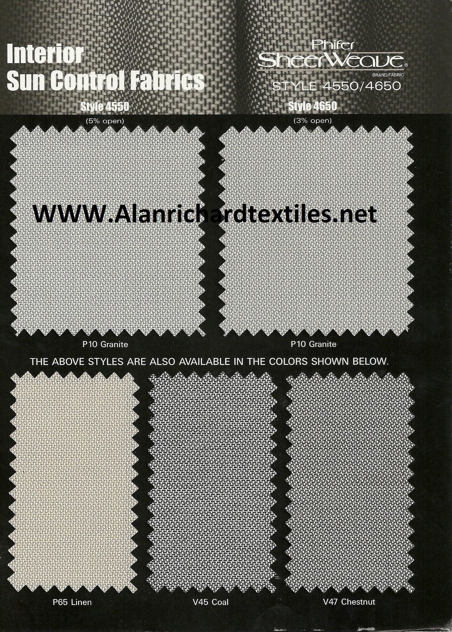 96"-107"(Width) 4650 SheerWeave® Series - Alan Richard Textiles, LTD 4650 Phifer SheerWeave� Series (3% openness)