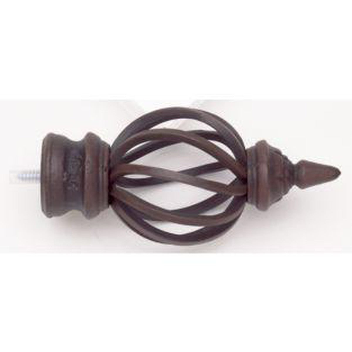 Bird Cage Finial With Plug - Rust - 777 - Kirsch Wrought Iron, Kirsch Wrought Iron Finials