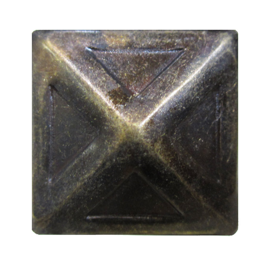 Bronze Ren Square Pyramid 100/BX Head Size:3/4" Nail Length:5/8" - Alan Richard Textiles, LTD Designers Choice Decorative Nail Collection