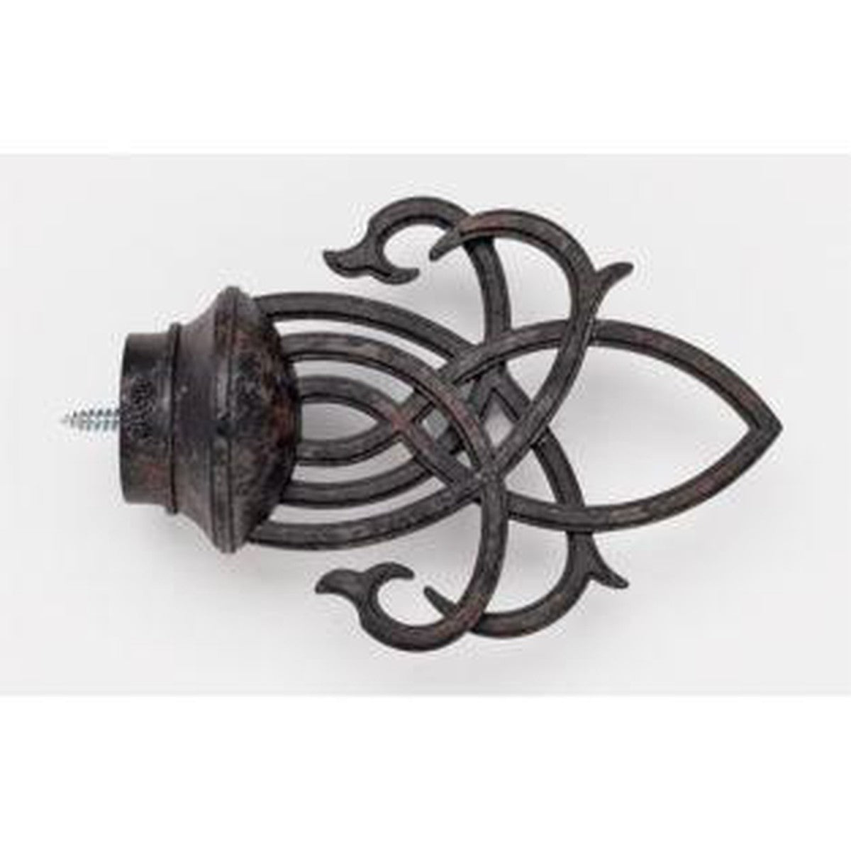 Interlace Finial With Plug - 802 - Iron Oxide - Alan Richard Textiles, LTD Kirsch Wrought Iron, Kirsch Wrought Iron Finials
