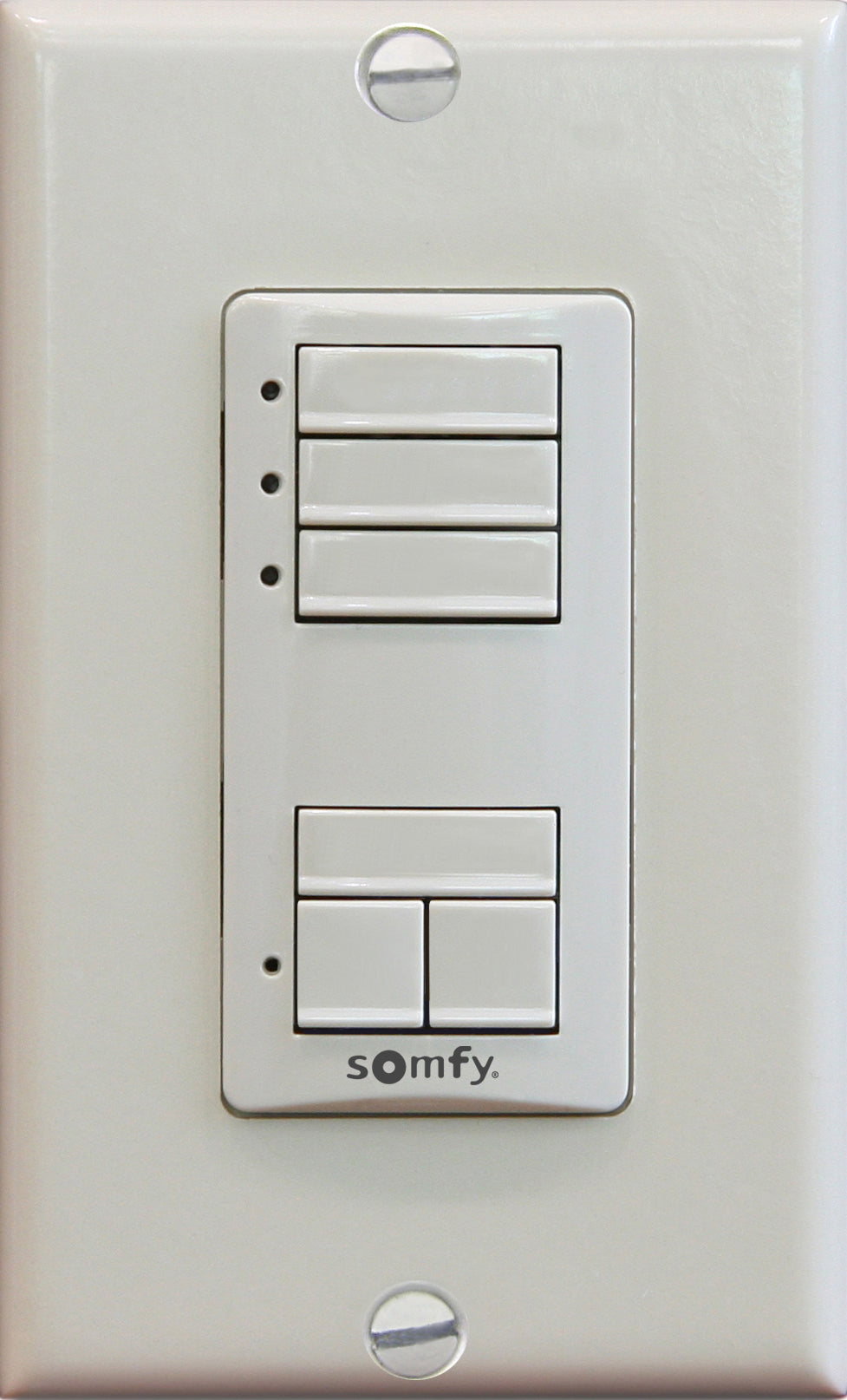 Somfy® DecoFlex WireFree, RTS 3 Wall Switch - Ivory - Alan Richard Textiles, LTD 