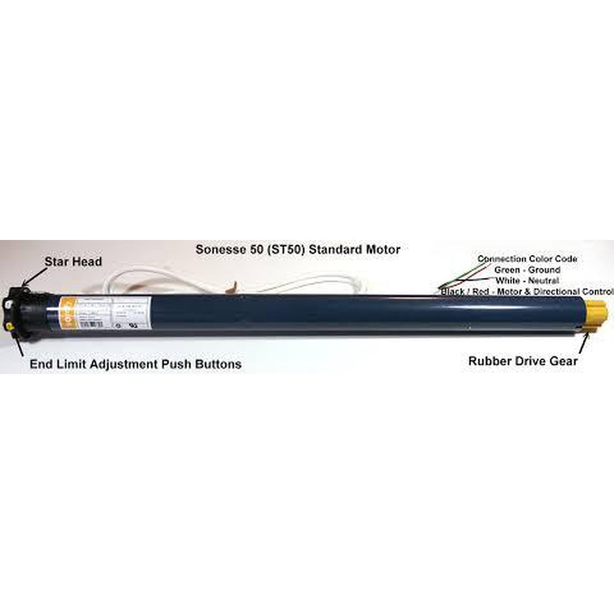 Somfy Sonesse® 50 506S2 RTS - 1001809 - Alan Richard Textiles, LTD Somfy 500 Series Motors & Cable Options