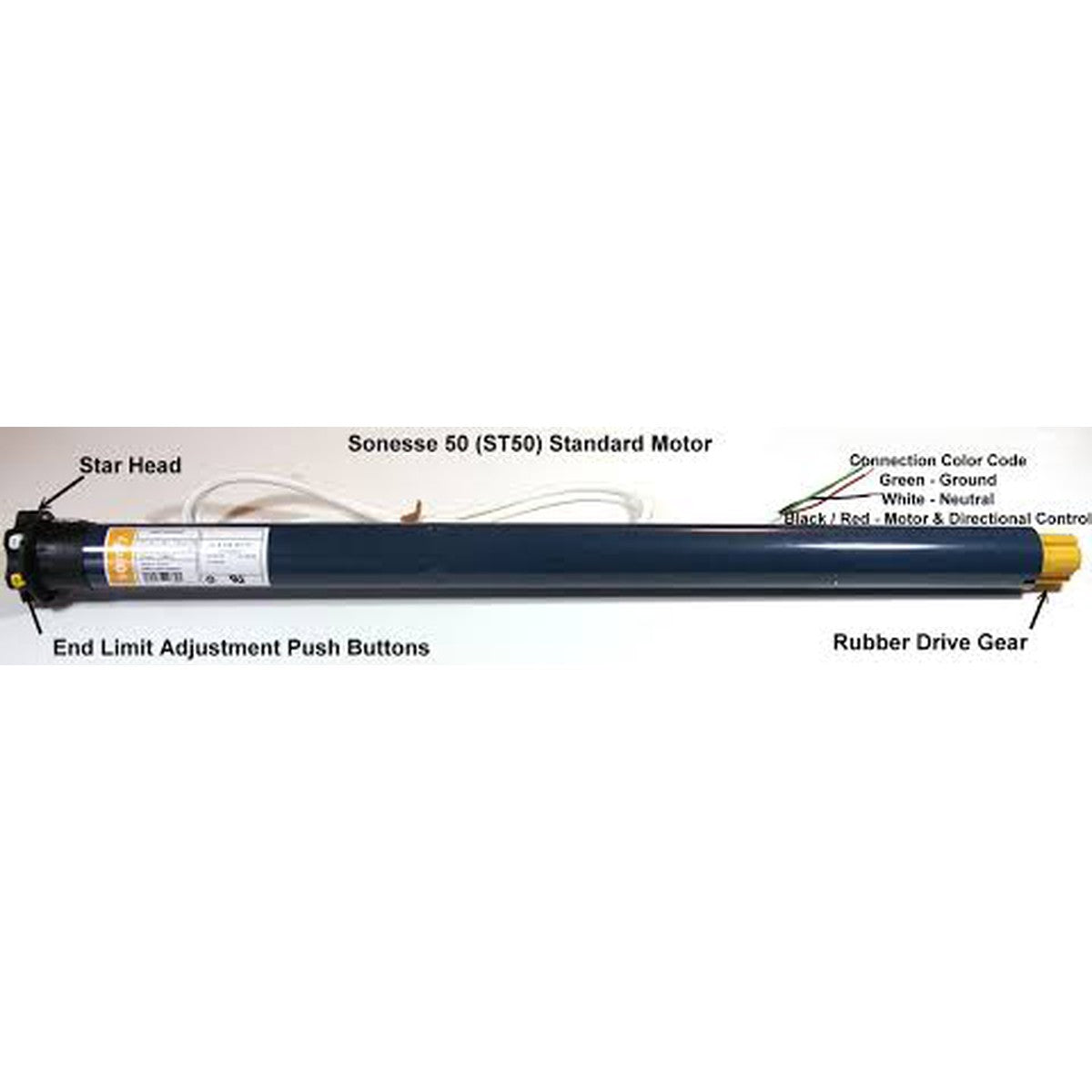 Somfy Sonesse® Ultra 506A2 RH - 1002560 - Alan Richard Textiles, LTD Somfy 500 Series Motors & Cable Options