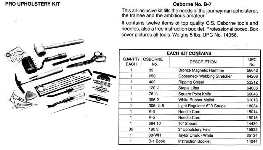 C.S. Osborne Upholstery Kits - Alan Richard Textiles, LTD