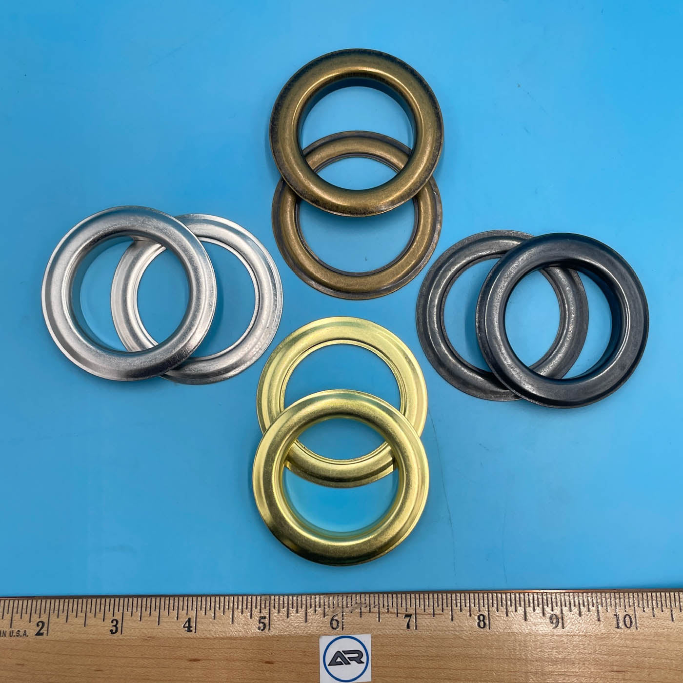 C.S. Osborne #12 Grommet and Plain Washer - Nickel - Alan Richard Textiles, LTD C.S. Osborne Large Grommets & Washers