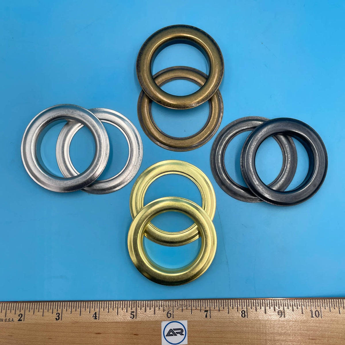 C.S. Osborne #12 Grommet and Plain Washer - Nickel - Alan Richard Textiles, LTD C.S. Osborne Large Grommets & Washers