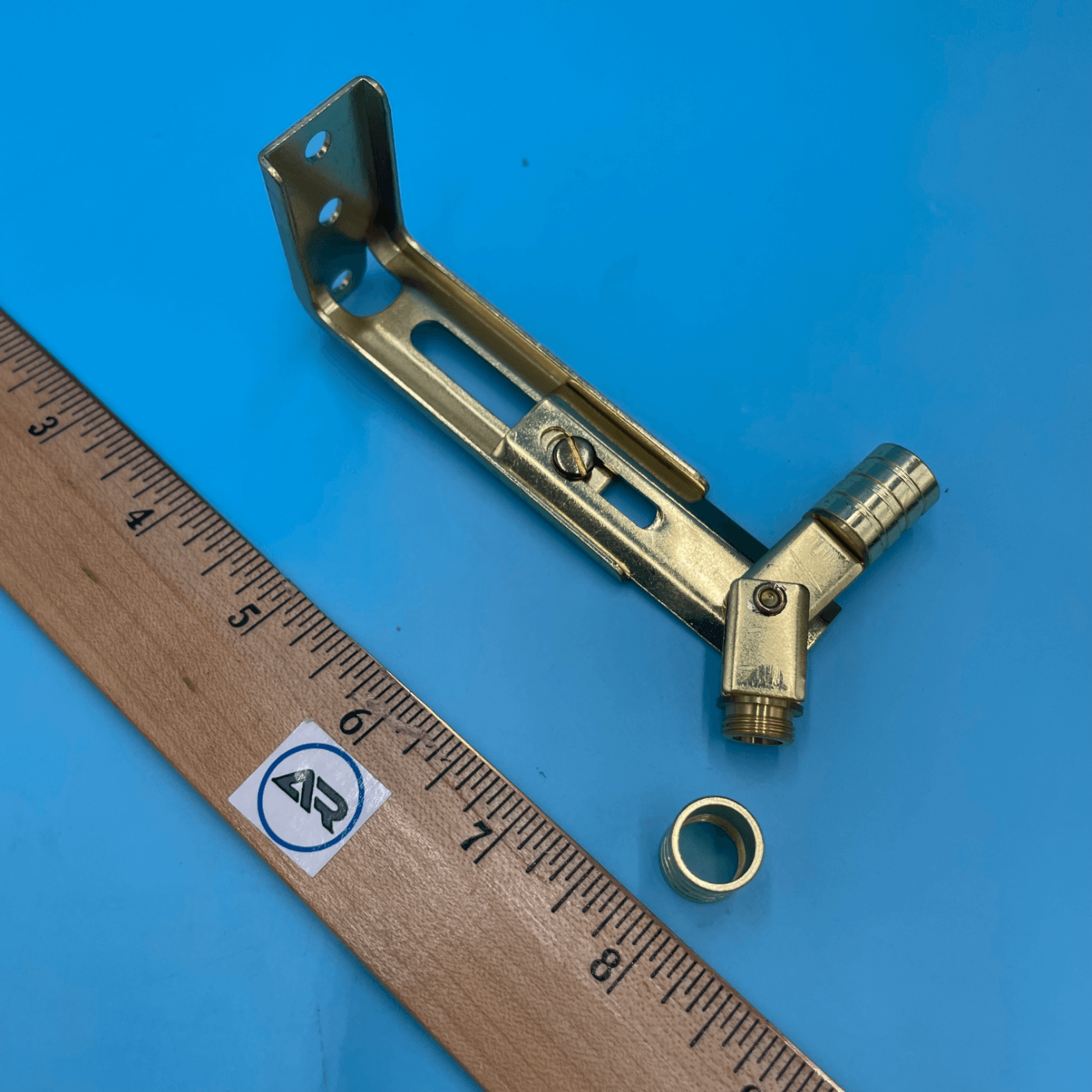 3/8" 2 Cup Brass Adjustable Angle Bracket for Cafe Curtains