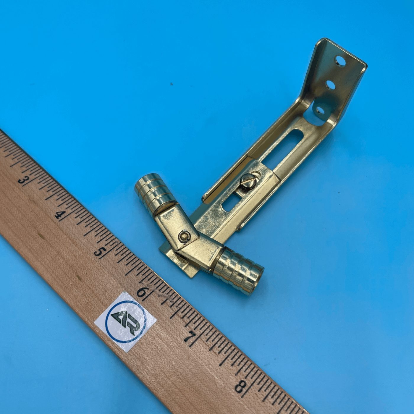 3/8" 2 Cup Brass Adjustable Angle Bracket for Cafe Curtains