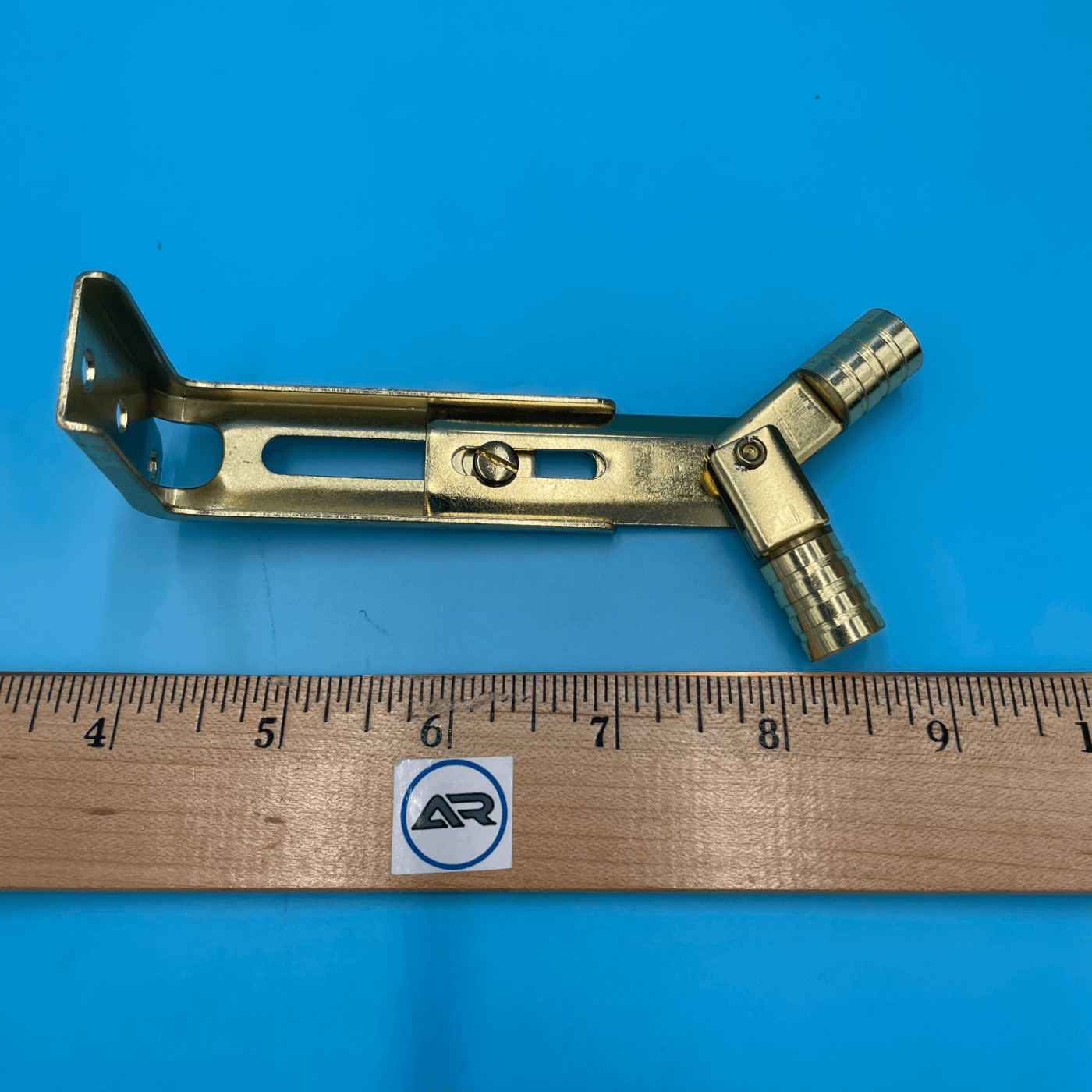 3/8" 2 Cup Brass Adjustable Angle Bracket for Cafe Curtains