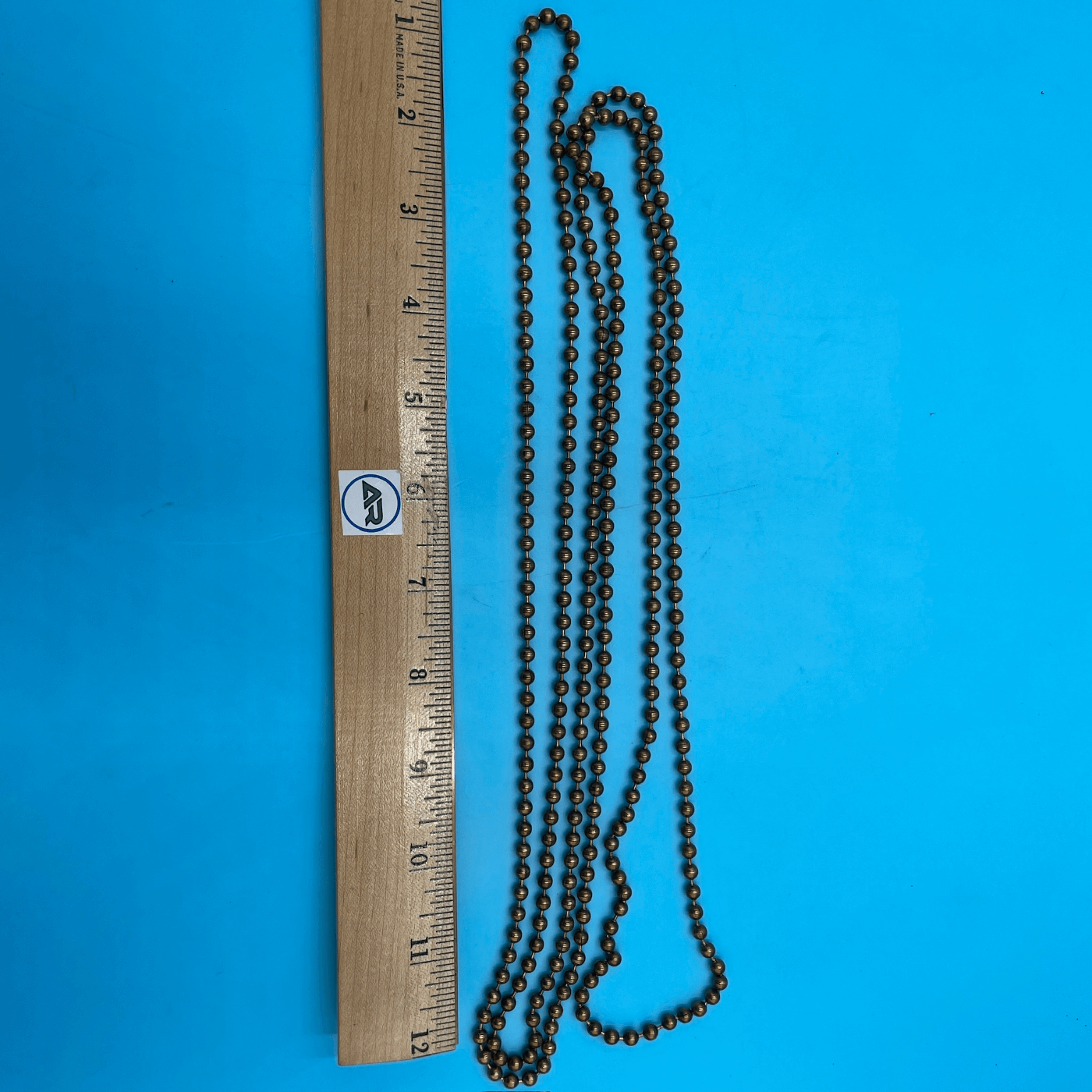 Antique Brown Brass Beaded Chain Loop