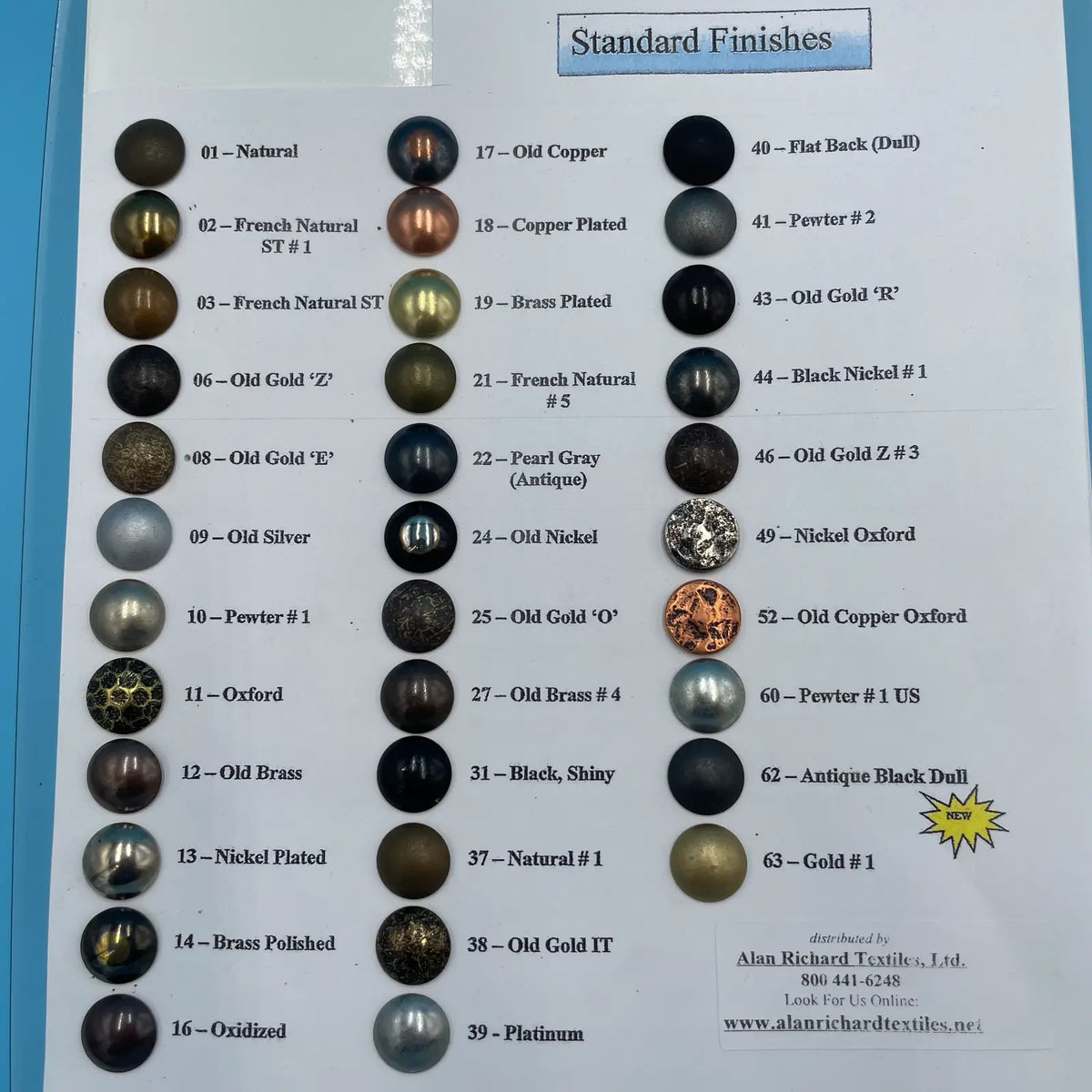 Nail board color chart