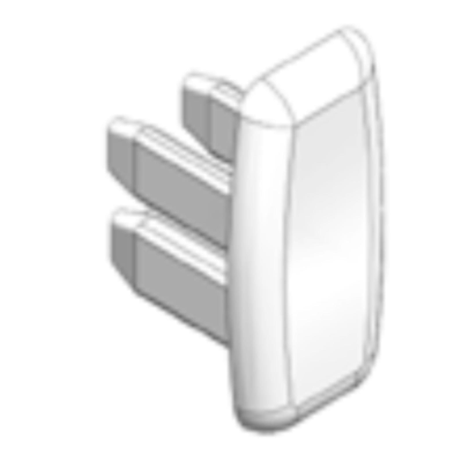 Forest drapery hardware Bottom rail endcap. white