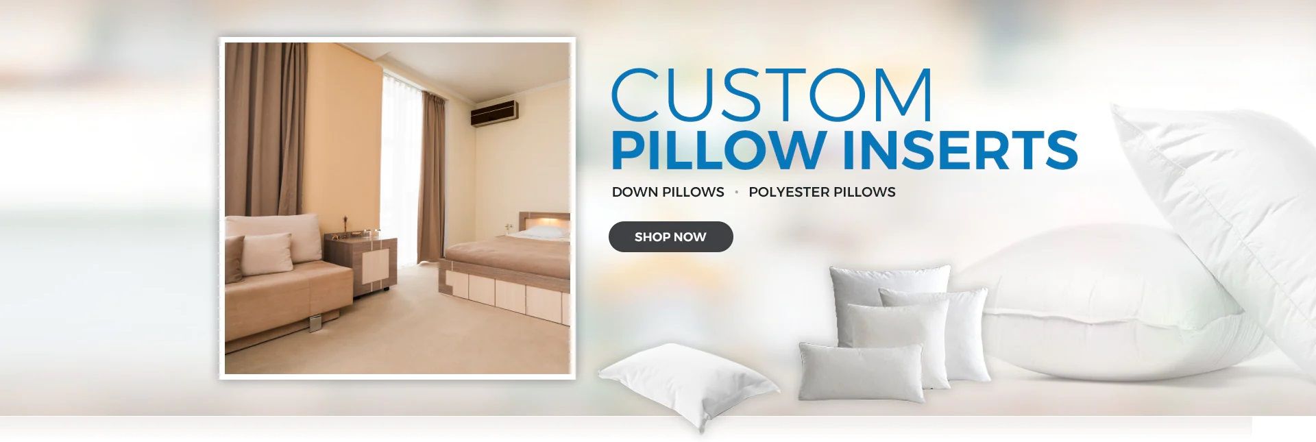 Down Feather and Polyester Pillow Inserts