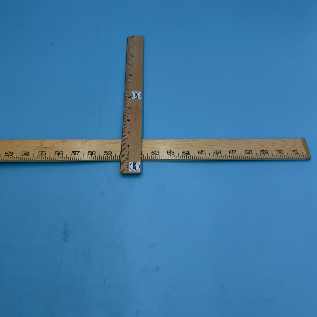 Osborne Hard Maple Wooden Ruler with Brass Ends - #160 72"