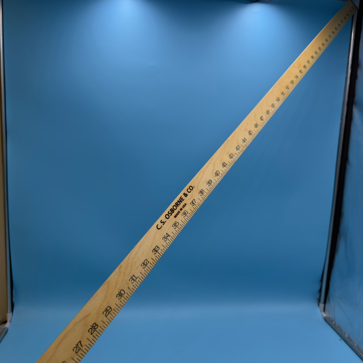 Osborne Hard Maple Wooden Ruler with Brass Ends - #160 72"