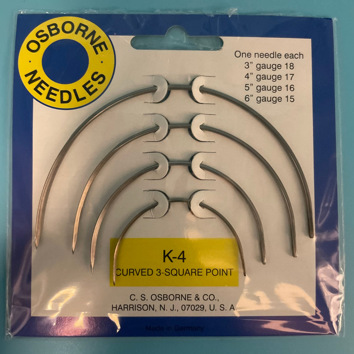Osborne K-4 Curved 3-Square Point Needles