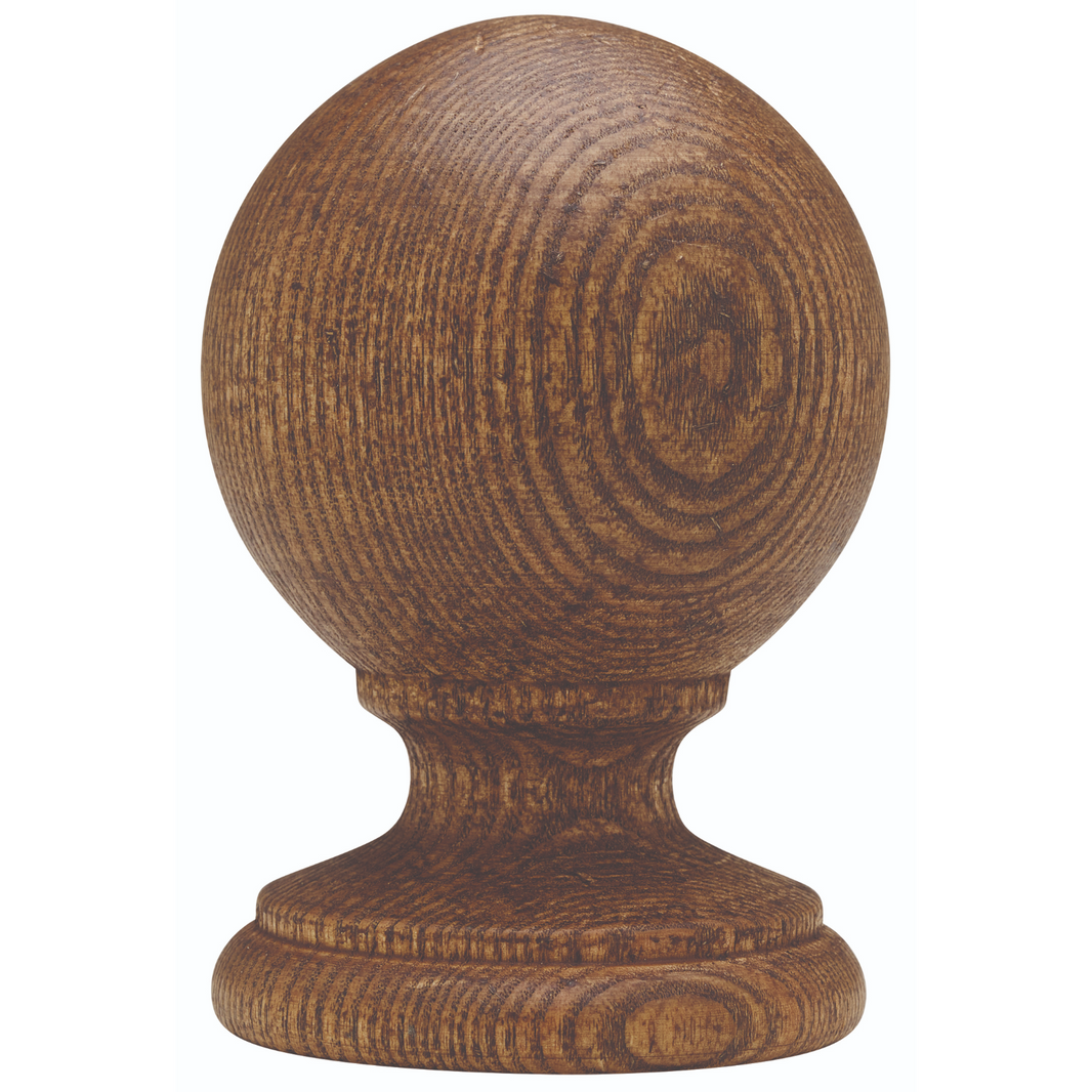 Smooth Ball Finial 45mm Tiger Oak