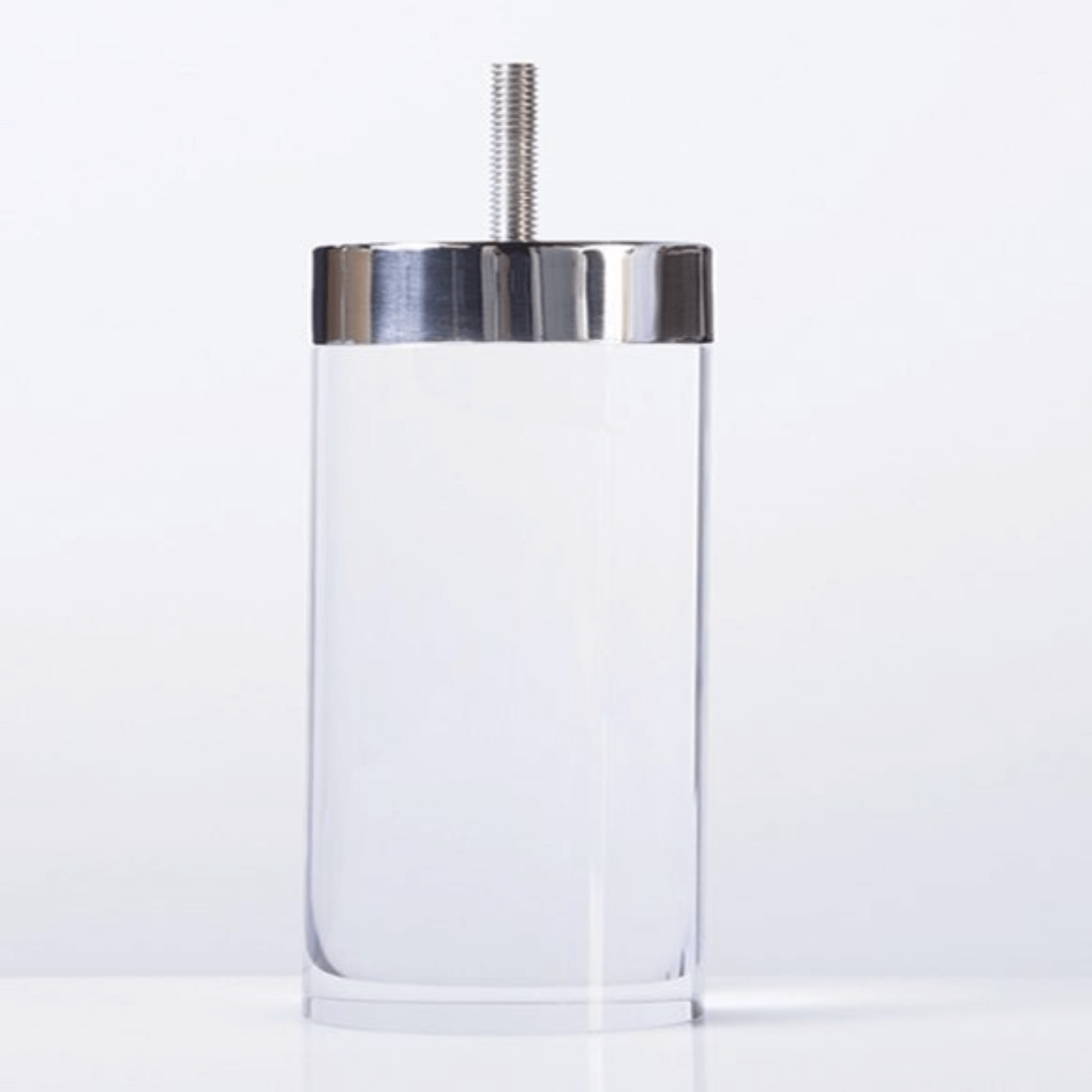 Acrylic Furniture Cylinder Leg w/ Stainless Top 2.25" Diameter 4" Tall