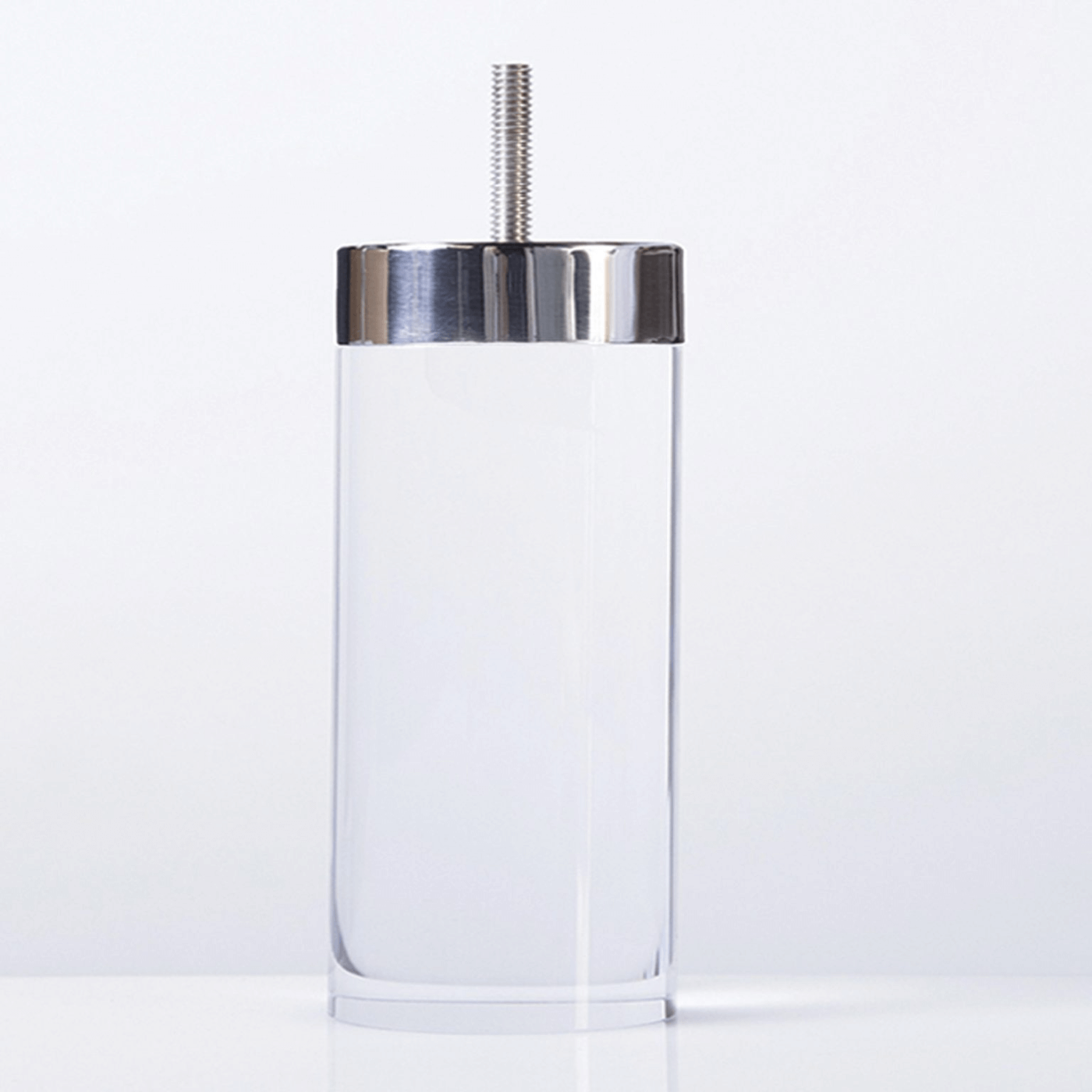 Acrylic Furniture Cylinder Leg w/ Stainless Top 2.25" Diameter 5" Tall