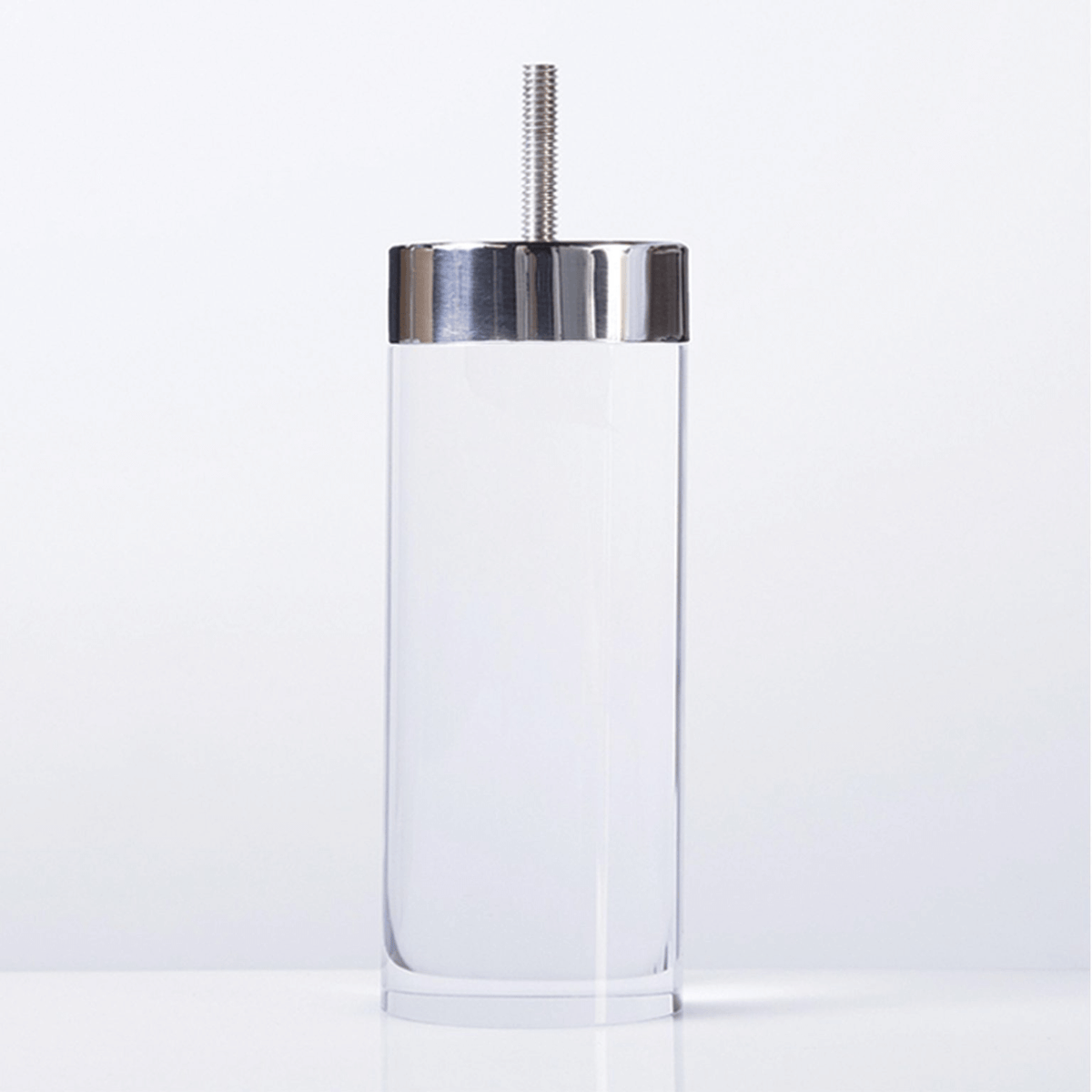 Acrylic Furniture Cylinder Leg w/ Stainless Top 2.25" Diameter 6" Tall