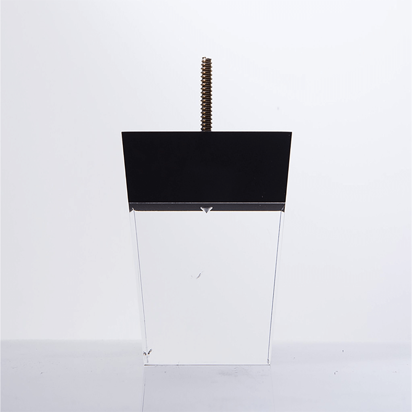 Acrylic Furniture Leg with Black Top 4" Tall 3.1"-1-8"