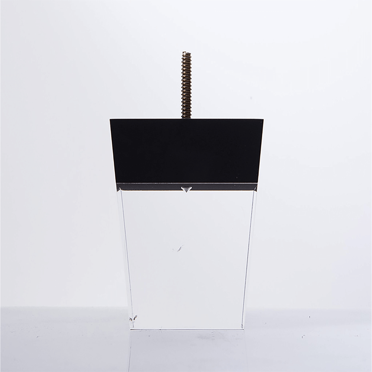 Acrylic Furniture Leg with Black Top 4" Tall 3.1"-1-8"