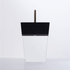 Acrylic Furniture Leg with Black Top 4" Tall 3.1"-1-8"