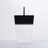 Acrylic Furniture Leg with Black Top 4" Tall 3.1"-1-8"