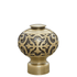 Decorative brass finial on a white background