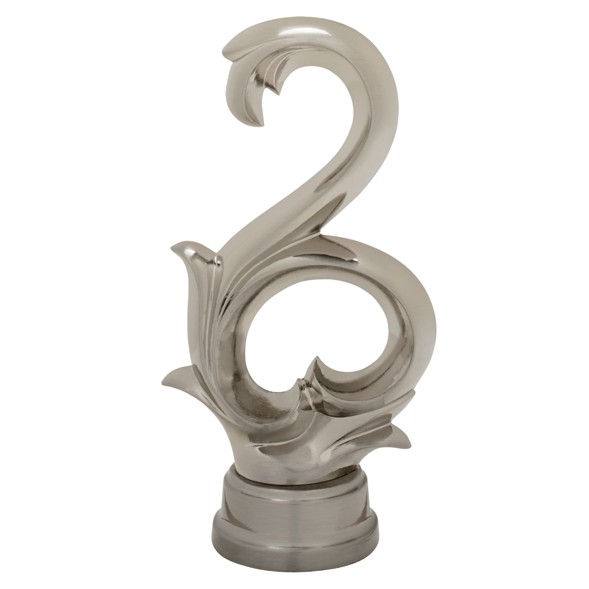 AriA Arabesque Square Antique Finial 1-3/8" Polished Nickel