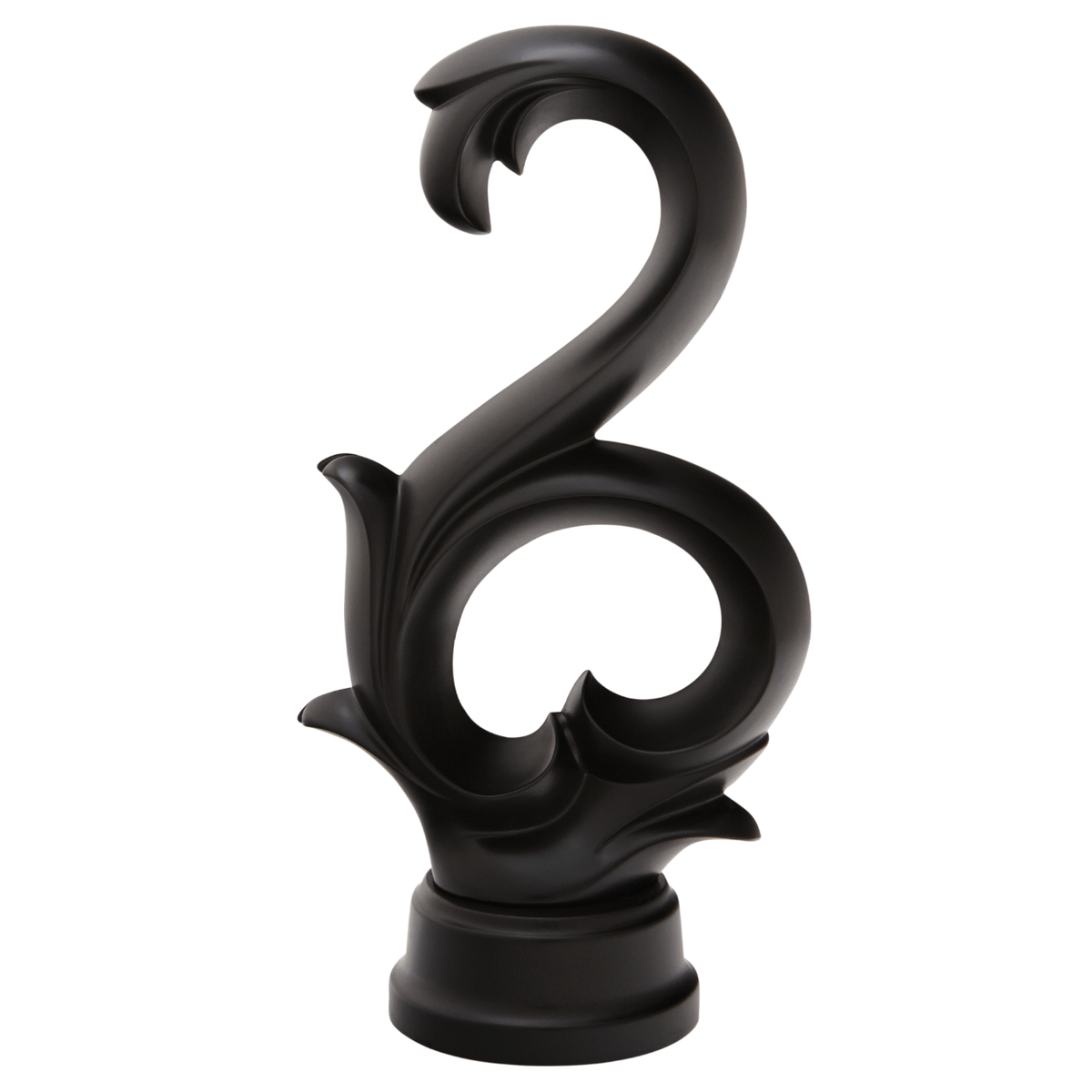 AriA Arabesque Square Antique Finial 1-3/8" Satin Black