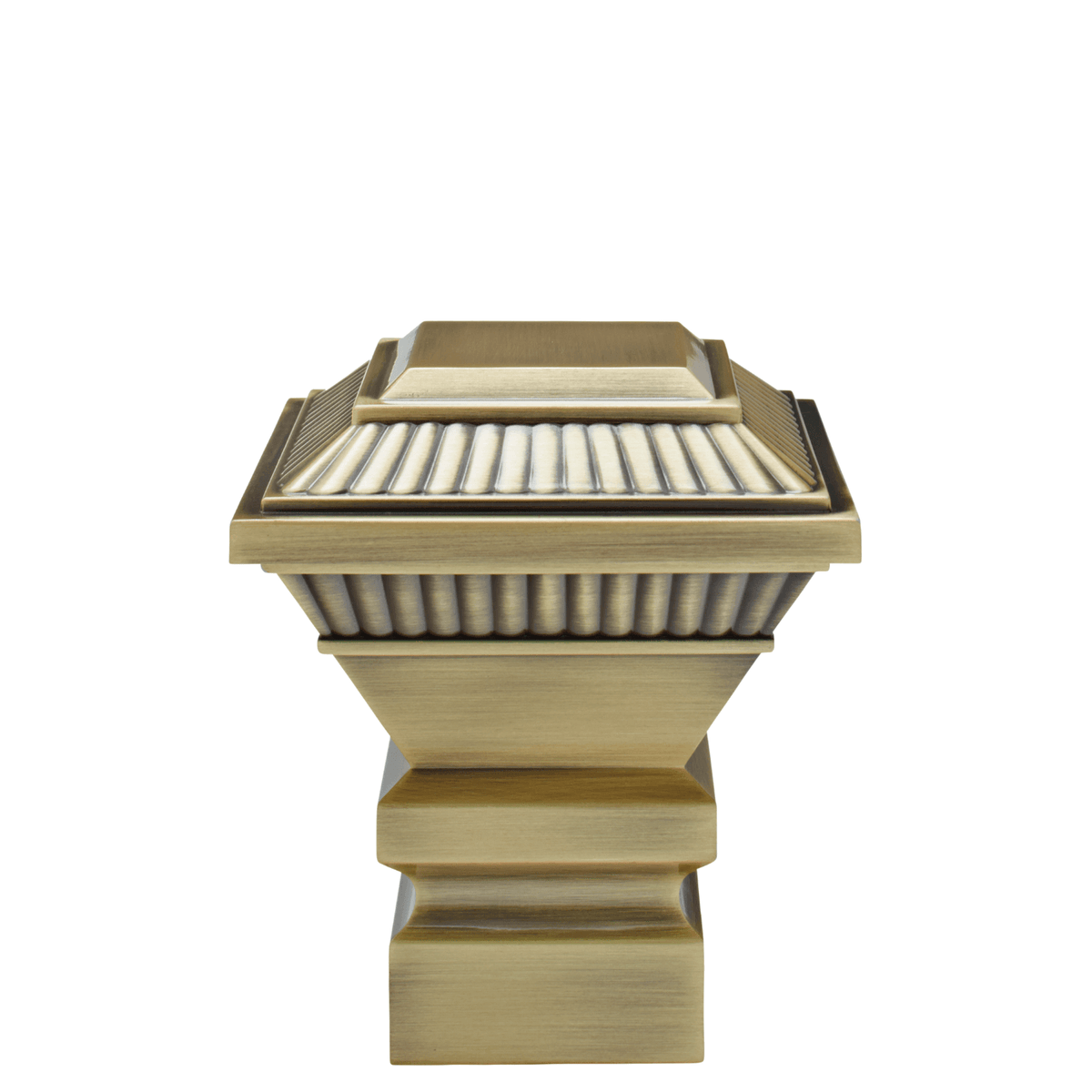 AriA Essex Square Antique Finial 1-3/8" Antique Brass