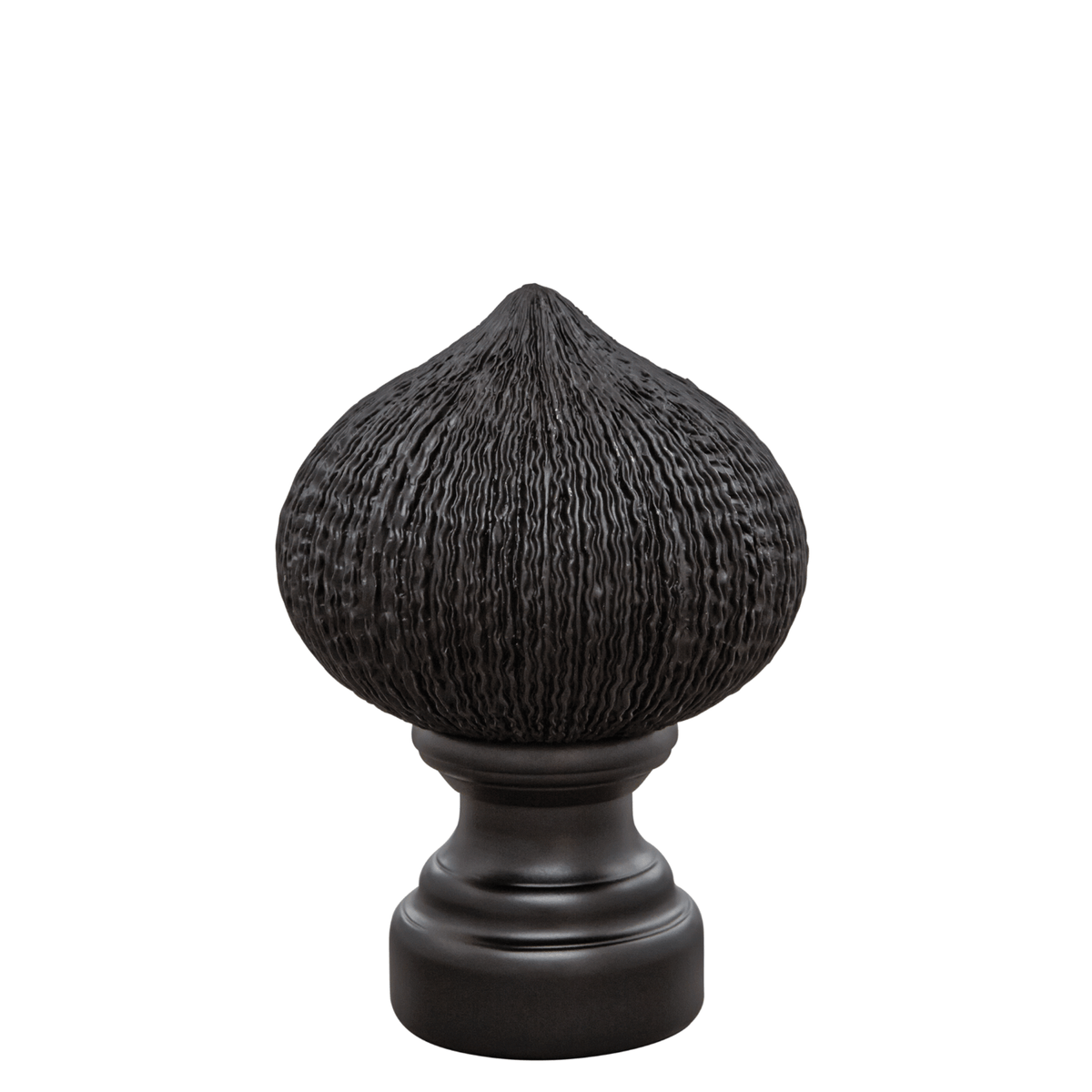 AriA Paloma Onion Antique Finial 1-3/8" Satin Black