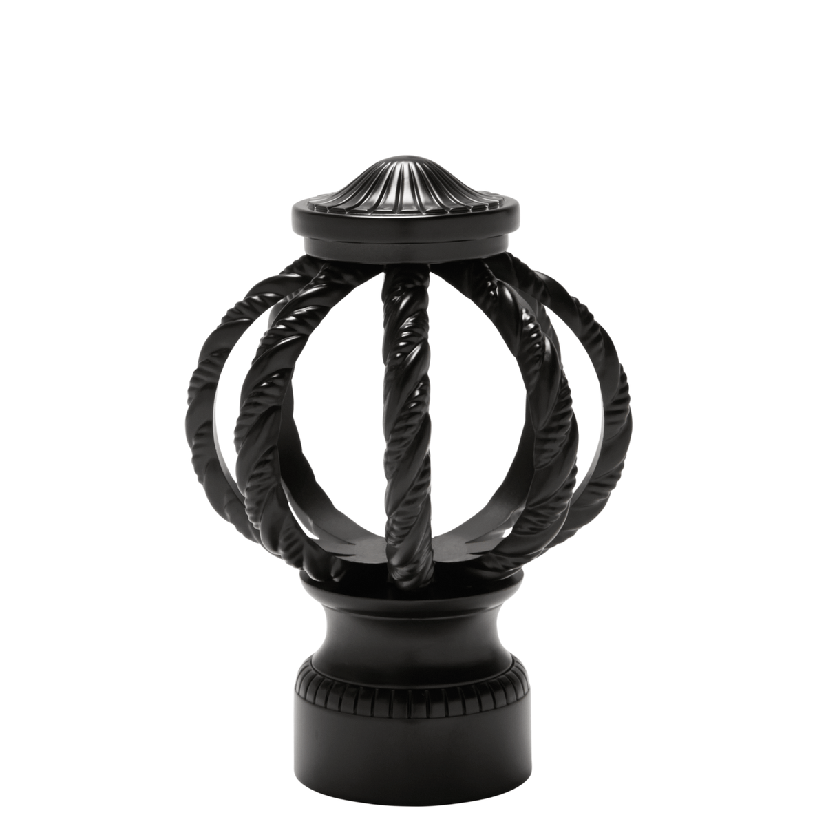 AriA Sterling Cage Antique Finial 1-3/8" Satin Black
