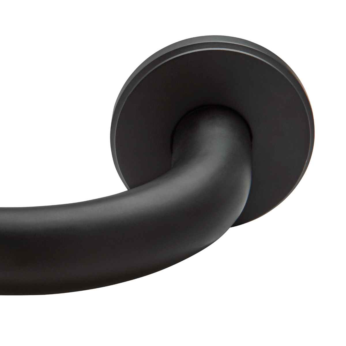 AriA Metal 1-1/8" French Return with Beveled Round Mounting Plate Matte Black