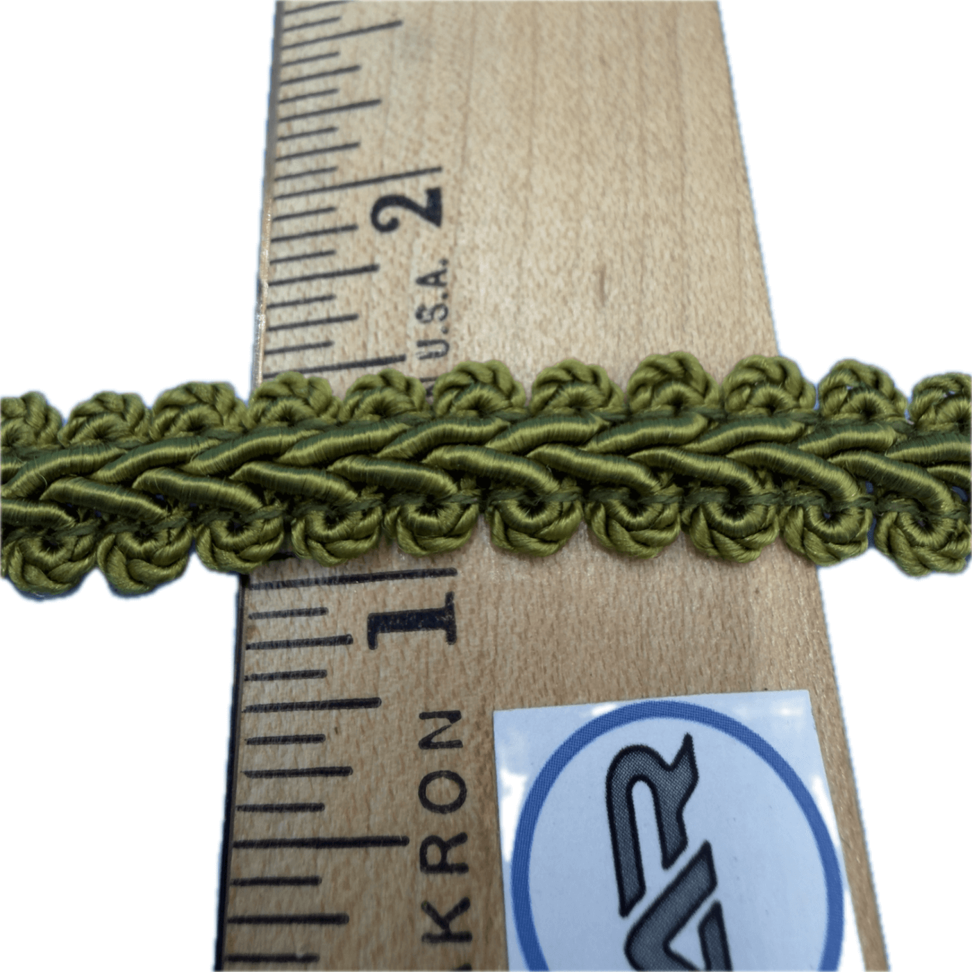 Conso Vintage French Gimp Trim L25 Green Close up