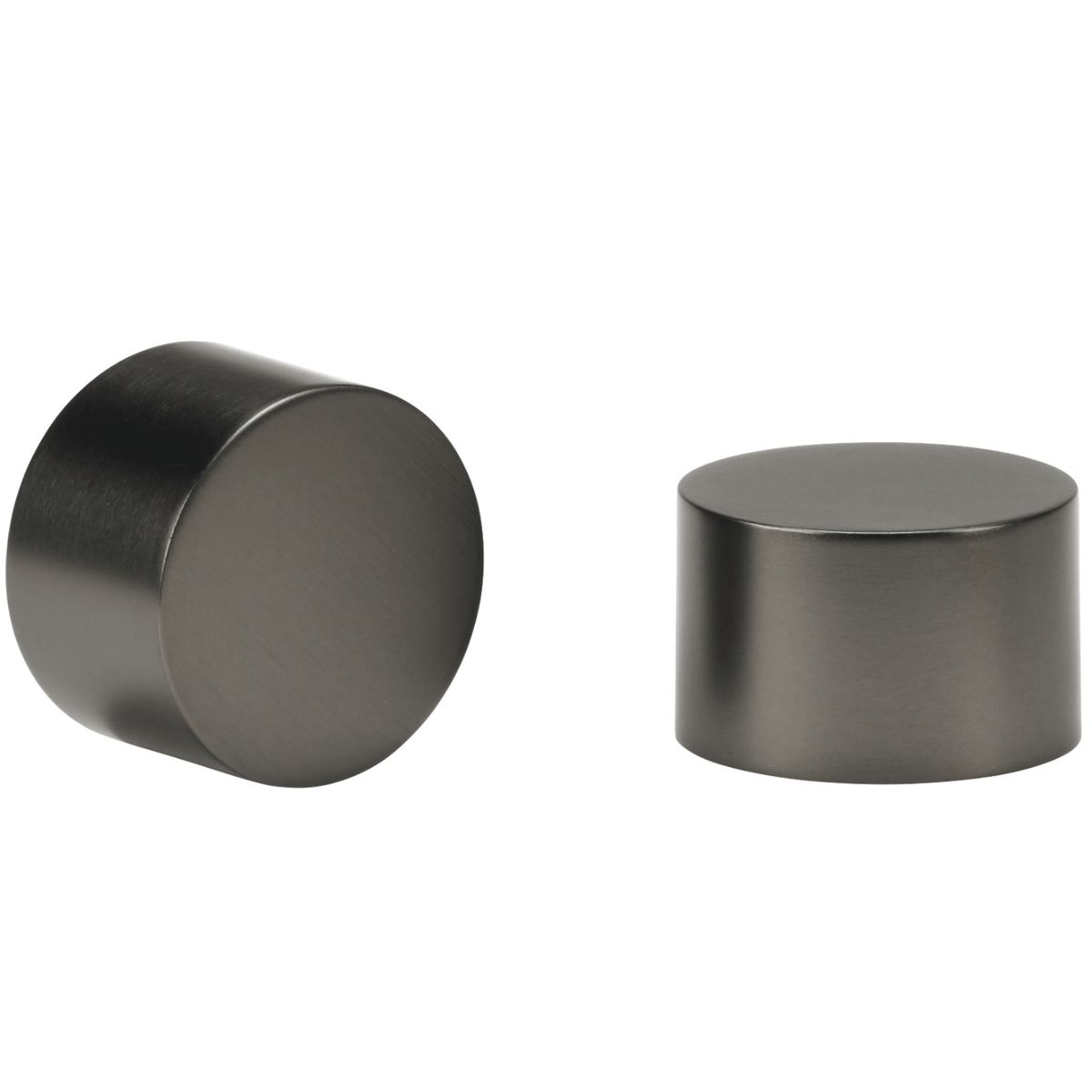 Kirsch Metal Round Finial End Cap 1-3/8" Pair Gunmetal
