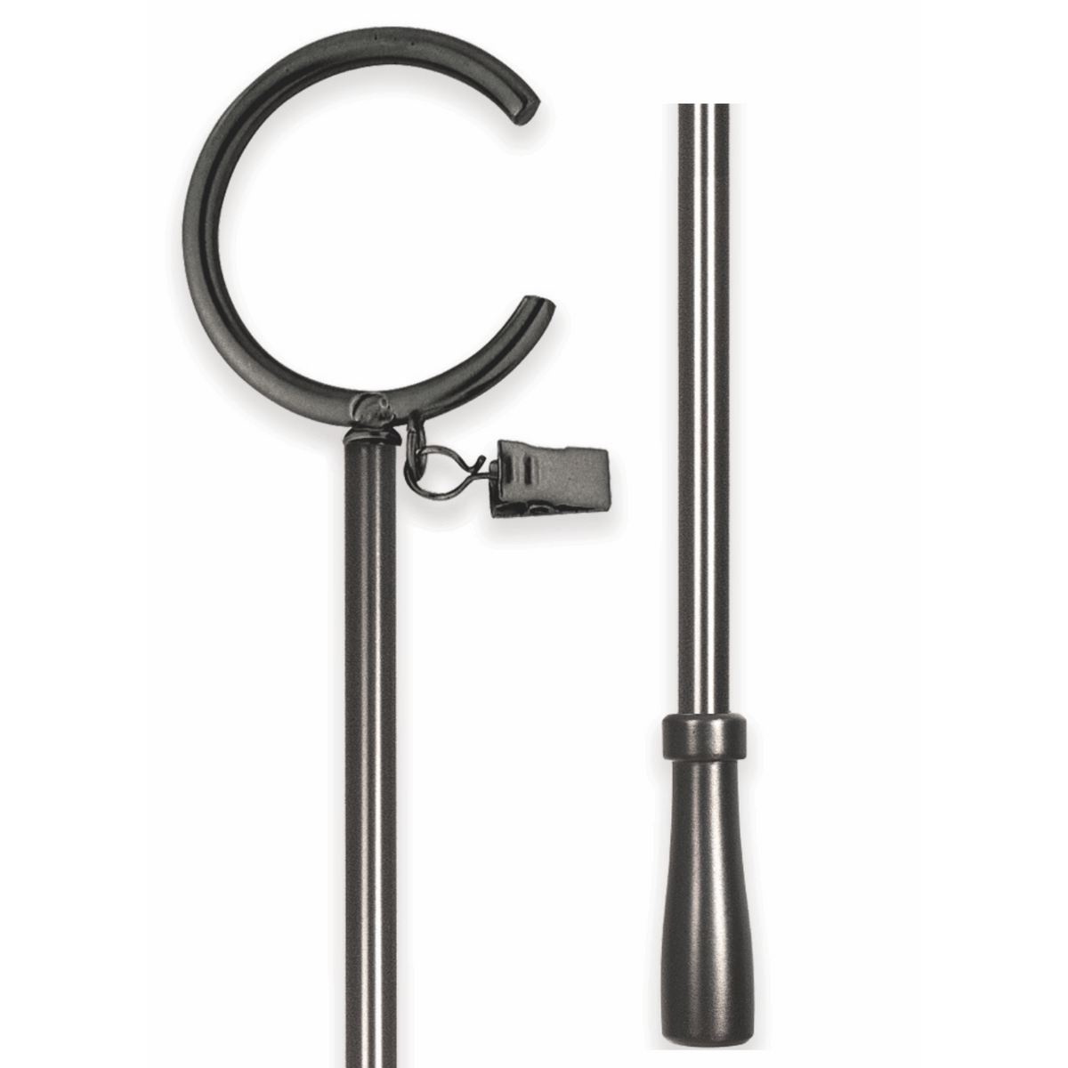 kirsch 1043965 Designer Metals 36" Baton Bypass C Ring Gunmetal